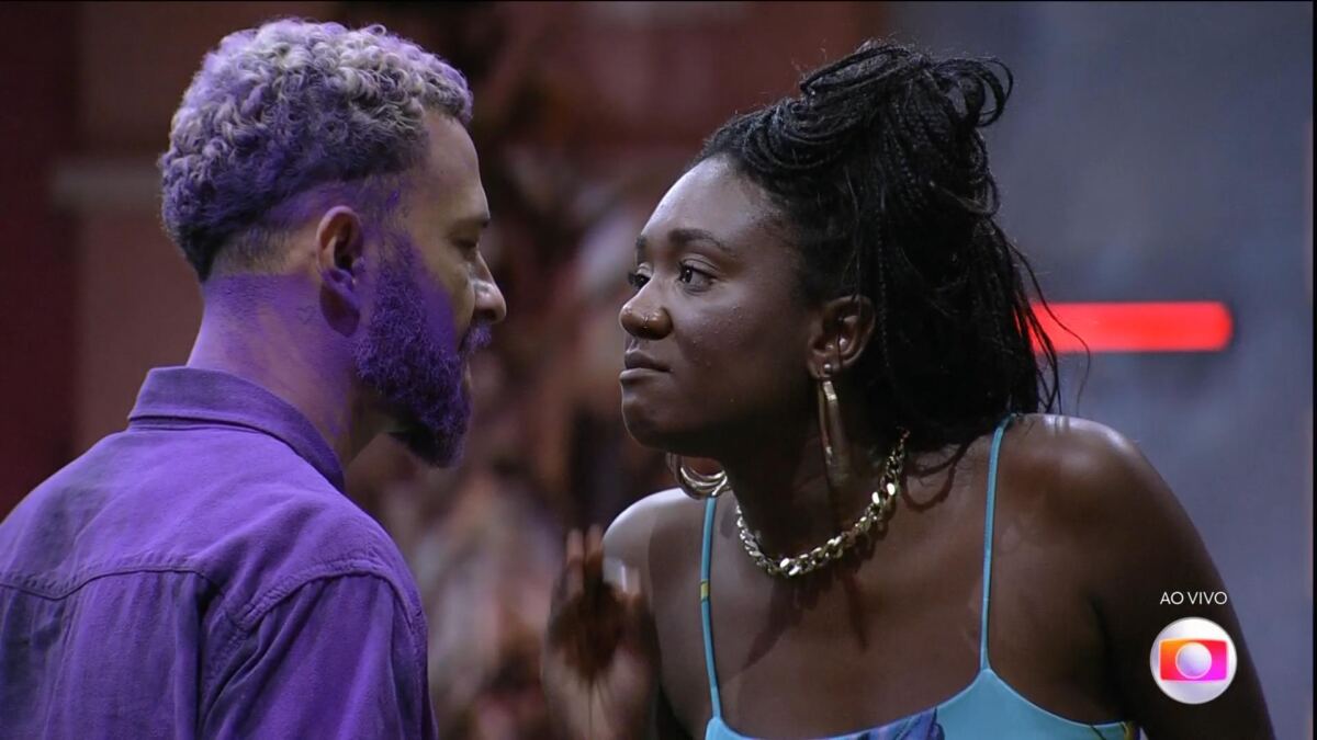 Fred e Sarah Aline durante o jogo da Discórdia no BBB 23