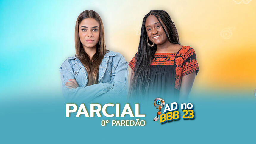 Key Alves e Sarah Aline na arte de parcial do oitavo paredão do BBB 23