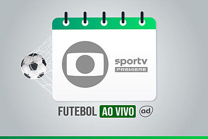 Arte da programação de futebol ao vivo dos canais Globo