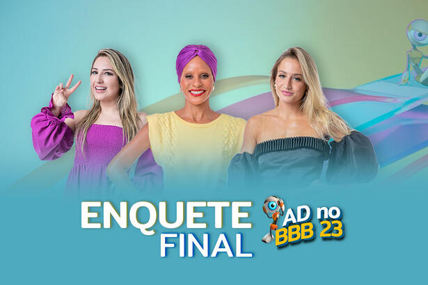 Amanda, Aline Wirley e Bruna Griphao na arte final da enquete do BBB 23