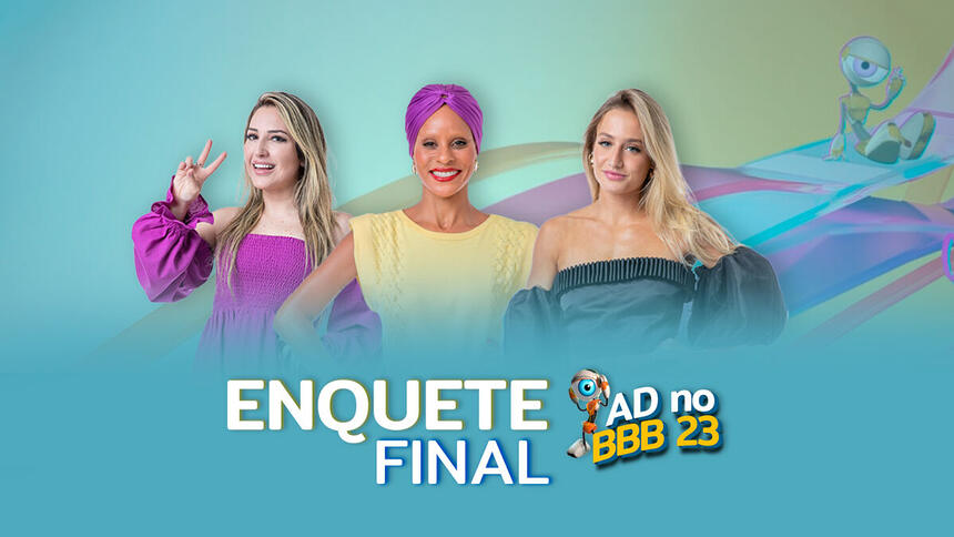 Amanda, Aline Wirley e Bruna Griphao na arte final da enquete do BBB 23