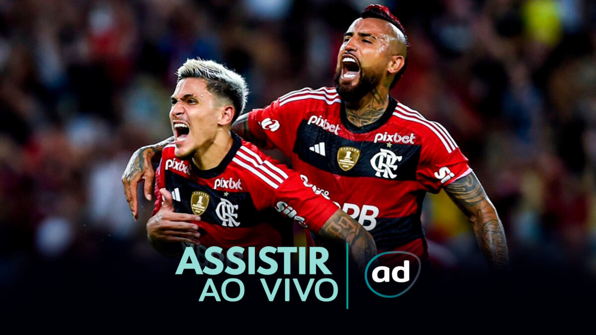 Arte de onde assistir ao jogo Aucas x Flamengo, pela Libertadores