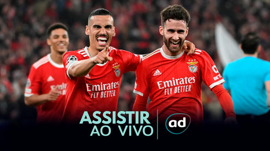 Arte de onde assistir ao jogo Benfica x Inter de Milão, pela Liga dos Campeões