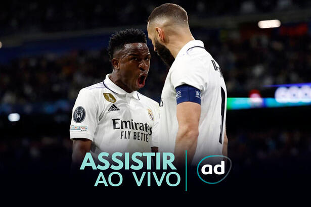 Arte de onde assistir ao jogo Chelsea x Real Madrid, pela Liga dos Campeões