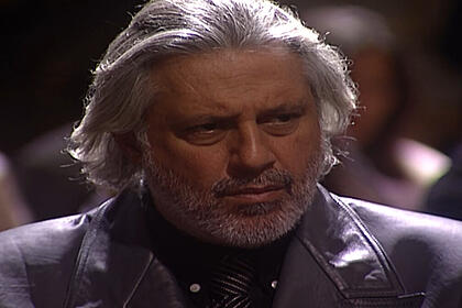 Antônio Fagundes, como Bruno Mezenga, em trecho da novela O Rei do Gado