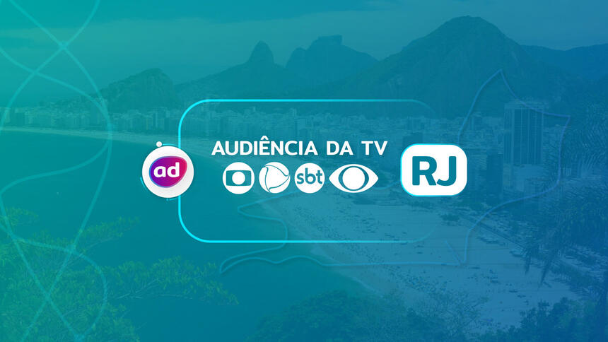 Arte de divulgação da audiência dos dados consolidados de audiência da TV do Rio de Janeiro