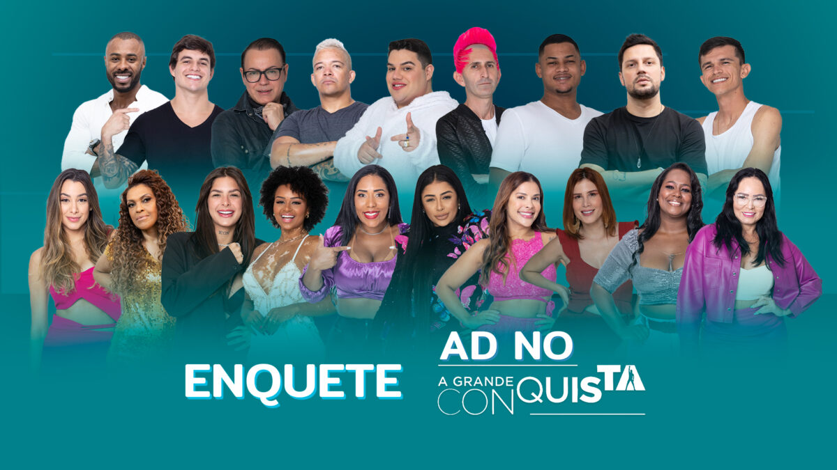Arte de divulgação da enquete do A Grande Conquista final da Vila