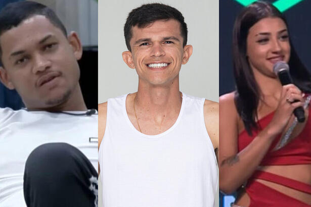 Gabriel Roza, Tiago Dionisio e Bia Miranda em uma montagem