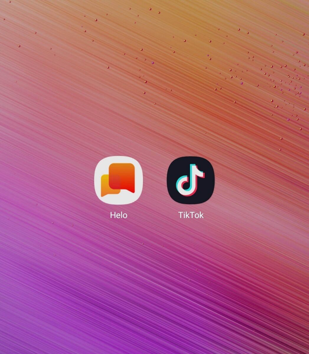 Logo da rede social Helo ao lado do app do TikTok