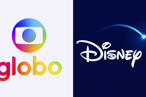 Montagem com o logo da TV Globo e Disney