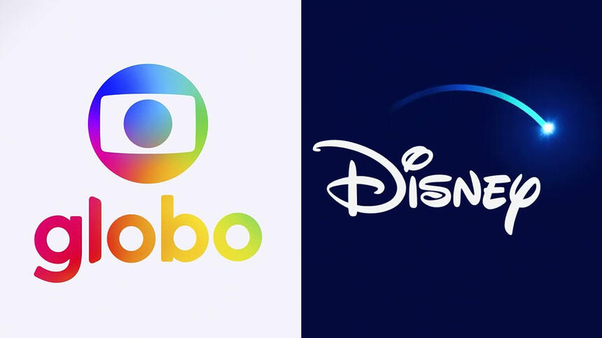 Montagem com o logo da TV Globo e Disney