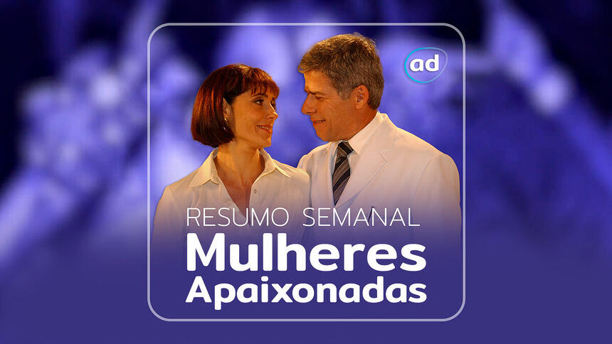 Christiane Torloni e José Mayer na arte de divulgação do Resumo de Mulheres Apaixonadas