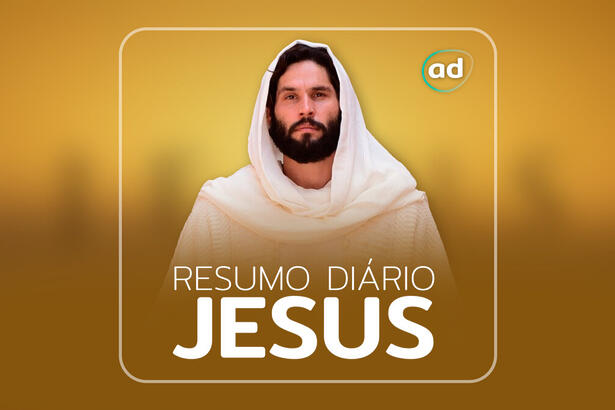 Arte de divulgação do resumo diário da Novela Jesus