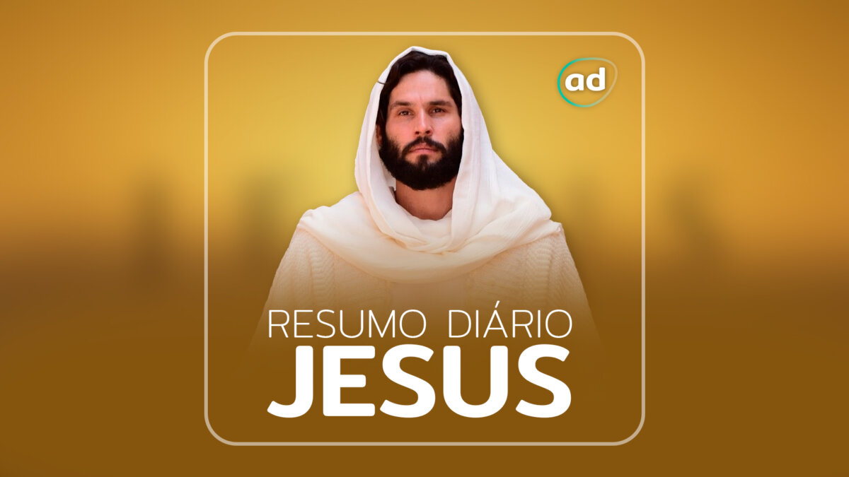 Arte de divulgação do resumo diário da Novela Jesus