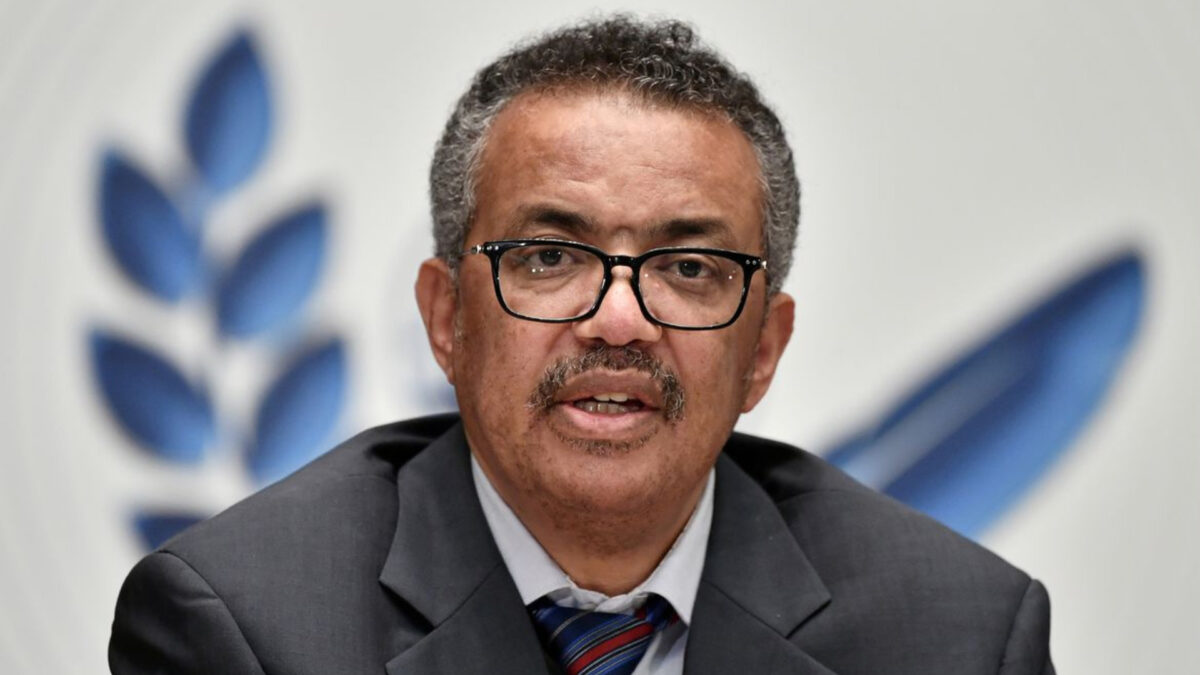 Tedros Adhanom Ghebreyesus. em trecho da coletiva da OMS sobre a covid-19