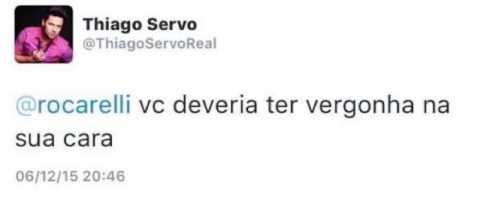 Print de um suposto tweet de Thiago Servo detonando Carelli