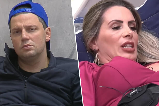 Thiago Servo e Faby Monarca em uma montagem, com trechos de uma conversa no quadro do A Grande Conquista