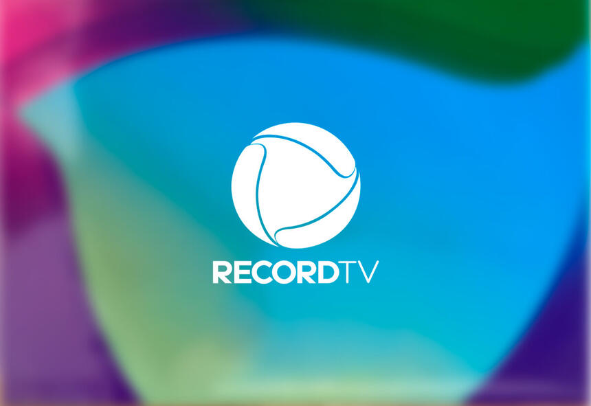 Logo atual da Record TV sob o suposto novo logo da emissora
