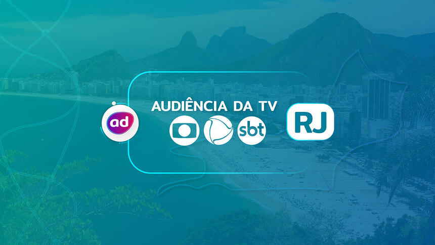 Arte de divulgação da audiência dos dados consolidados de audiência da TV do Rio de Janeiro