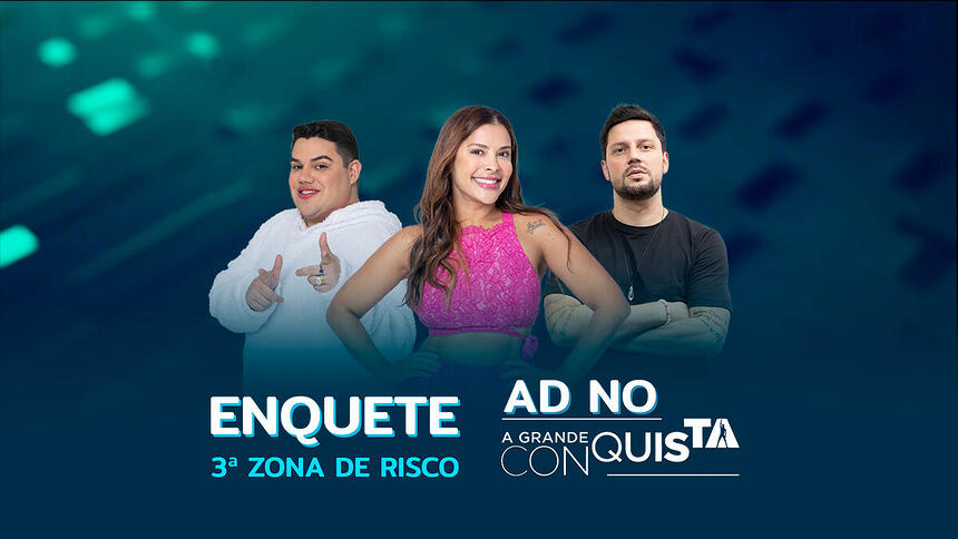 Arte da Enquete da 3ª Zona de Risco da temporada com Erick Ricarte, Gyselle Soares e Thiago Servo