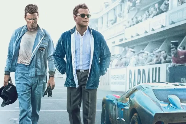 Matt Damon e Christian Bale em trecho do filme Ford vs Ferrari