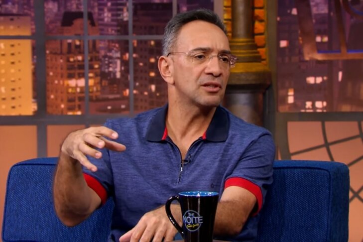 Maurício Noriega em entrevista ao The Noite, do SBT, no fim do mês passado