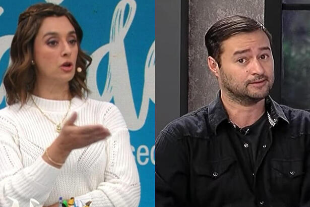 Montagem com Catia Fonseca no Melhor da Tarde e Alessandro Lo Bianco no cenário do A Tarde é Sua