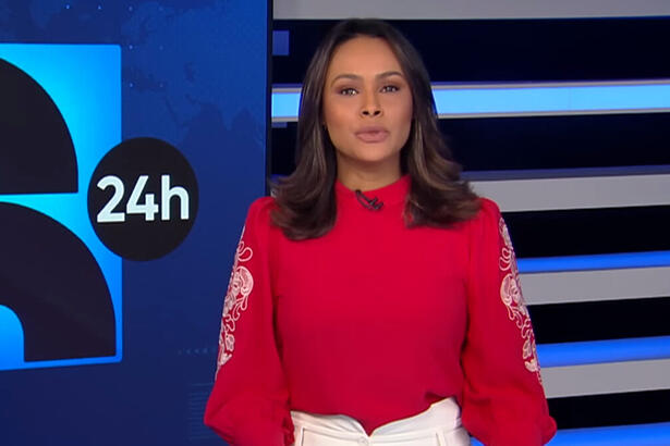 Salvy Lima durante a edição da 00h30 do Jornal da Record