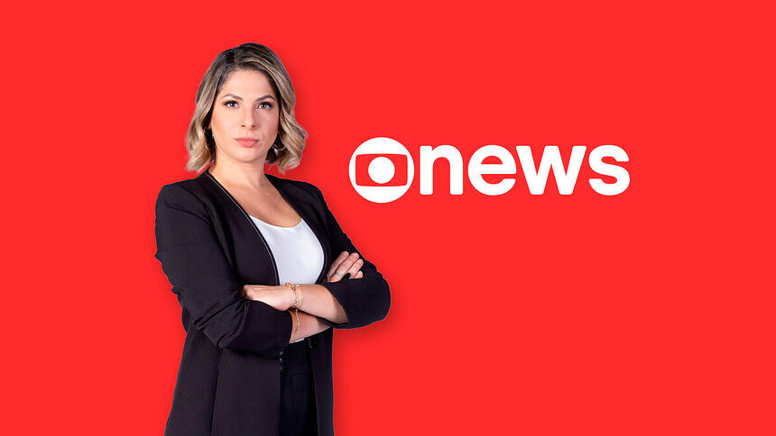 Montagem com Daniela Lima em frente ao logo da GloboNews