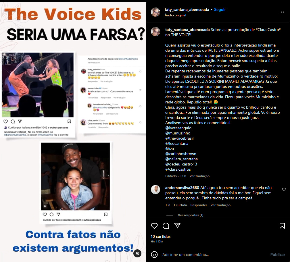 Print denuncia encontros de Mumuzinho com participante