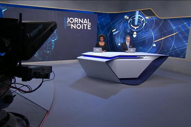 Plano aberto do novo cenário do Jornal da Noite