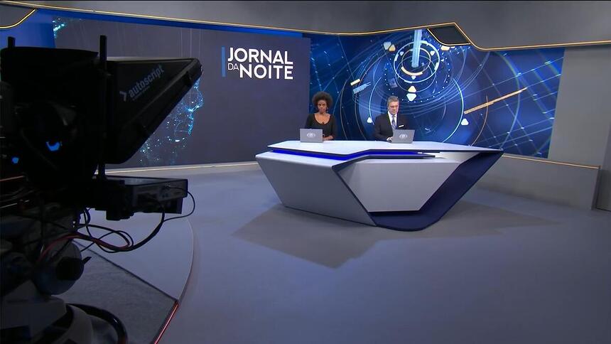 Plano aberto do novo cenário do Jornal da Noite