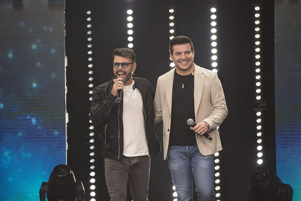 Marcos e Belutti chegam ao palco do Faustão na Band desta sexta-feira, 02/06/2023