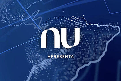 Logo do Nubank na vinheta de abertura do Jornal Nacional