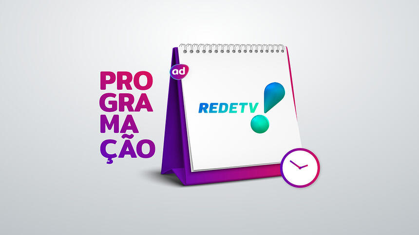 Arte de divulgação da programação da RedeTV!