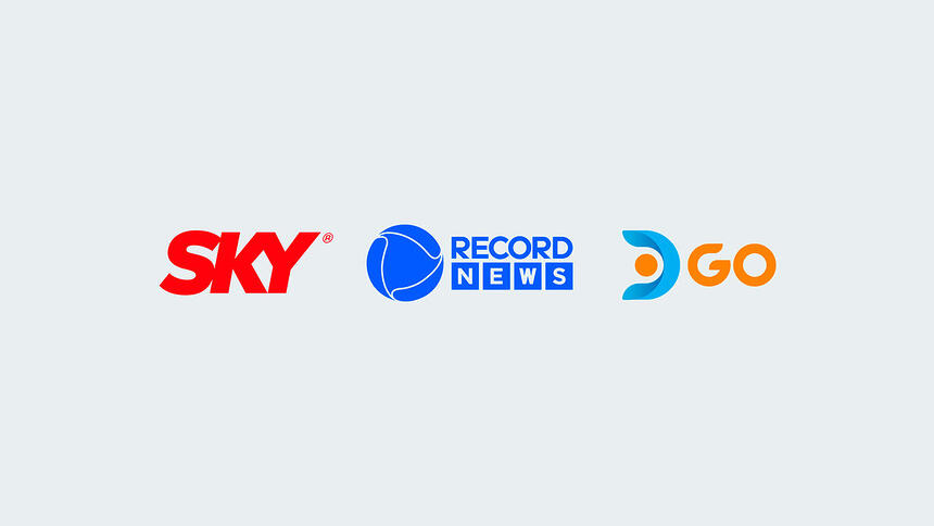 Logos da Sky, Record News e DGO