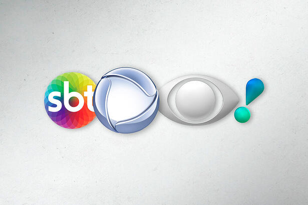 Logo do SBT, Record TV, Band e RedeTV juntas