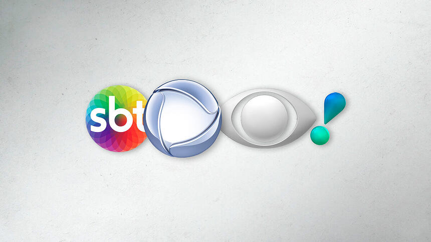 Logo do SBT, Record TV, Band e RedeTV juntas