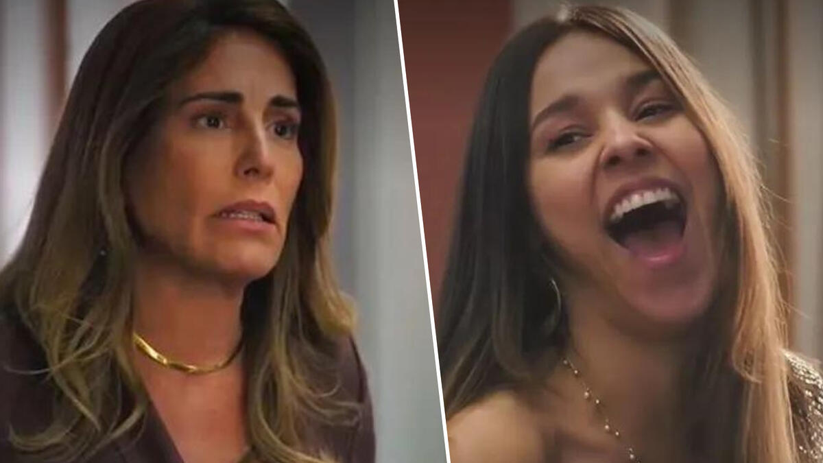 Irene (Glória Pires) e Berenice (Tati Lopes) em trecho de cena em Terra e Paixão