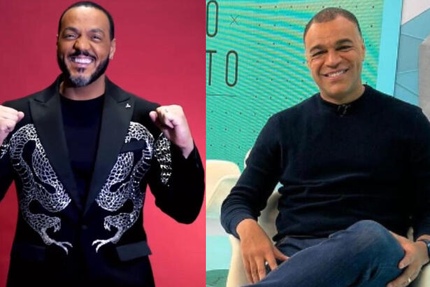 Belo e Denilson em uma montagem