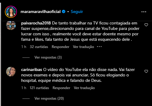 Seguidor acusa Maravilha: "De tanto trabalhar na TV ficou contagiada em fazer suspense"