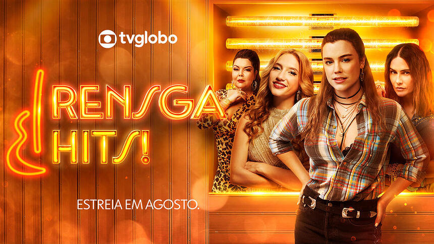 Banner da série rensga hits com as protagonistas da produção que estreia na TV Globo