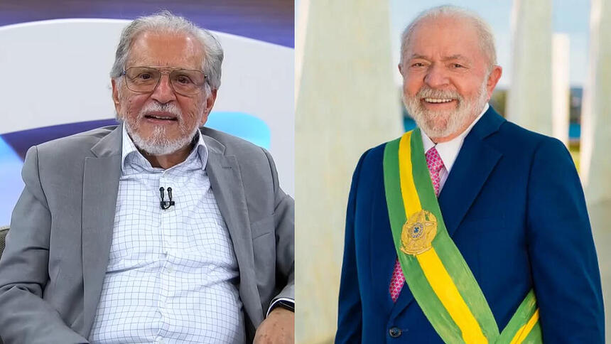 Carlos Alberto de Nóbrega e Lula em um montagem