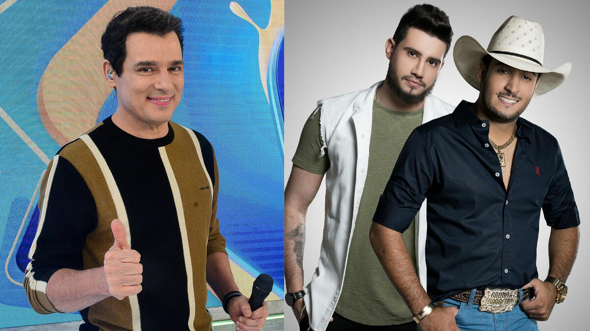 Celso Portiolli e dupla Bruno e Barreto em uma montagem