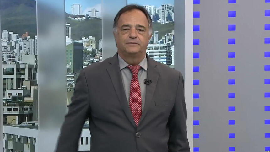 Mauro Tramonte no estúdio do Balanço Geral MG