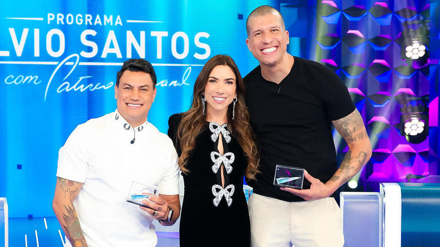 Popó Patrca Abravanel e Douglas Viegas no Programa Silvio Santos