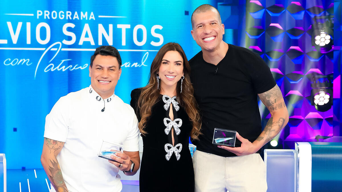 Popó Patrca Abravanel e Douglas Viegas no Programa Silvio Santos