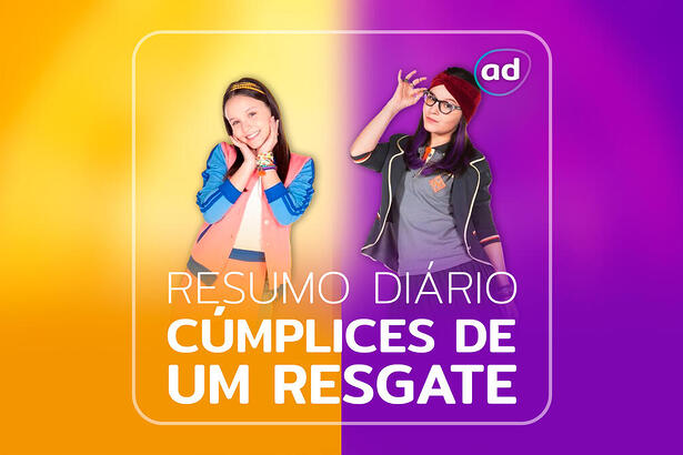 Protagonistas de Cúmplices de Um Resgate na arte do resumo da novela