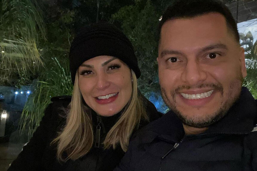 Andressa Urach ao lado de Thiago Lopes, seu ex-marido