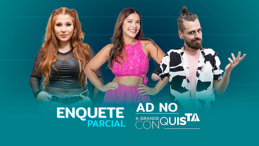 Giulia Garcia, Gyselle Soares e Daniel Toko na arte de parcial da enquete